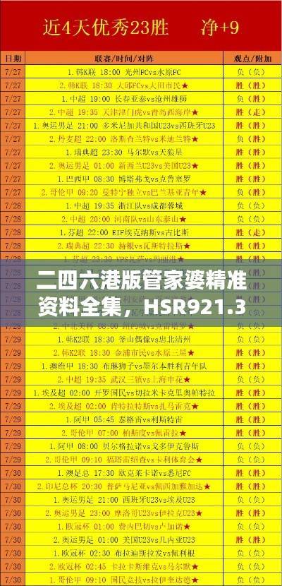 二四六港版管家婆精准资料全集,HSR921.31七天策略资源