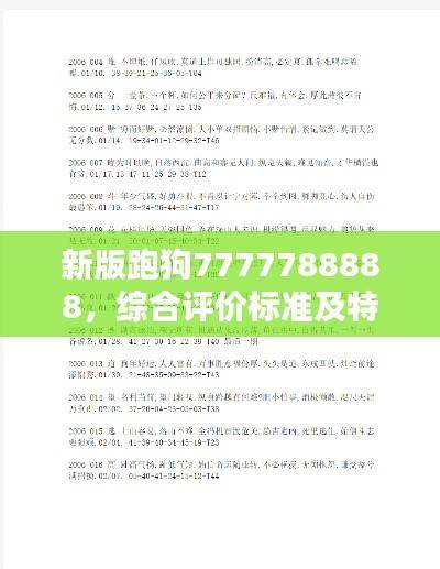 新版跑狗7777788888,综合评价标准及特殊版YFS195.25解析