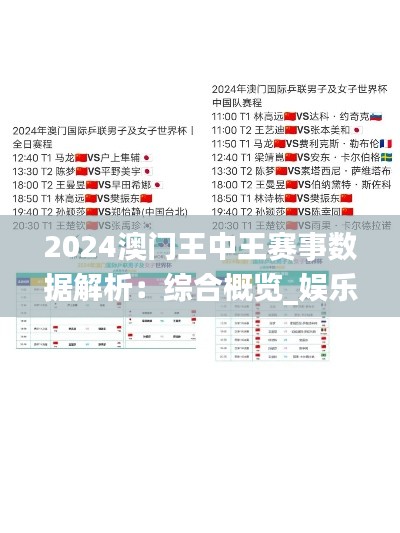 2024澳门王中王赛事数据解析:综合概览_娱乐资讯XDF306.13