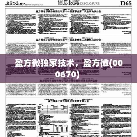 盈方微独家技术，盈方微(000670) 