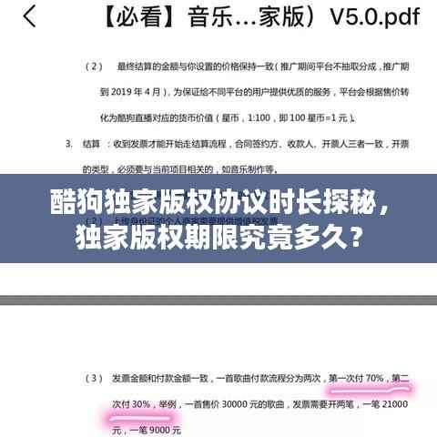 酷狗独家版权协议时长探秘,独家版权期限究竟多久?