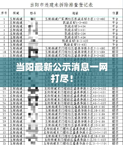 当阳最新公示消息一网打尽!